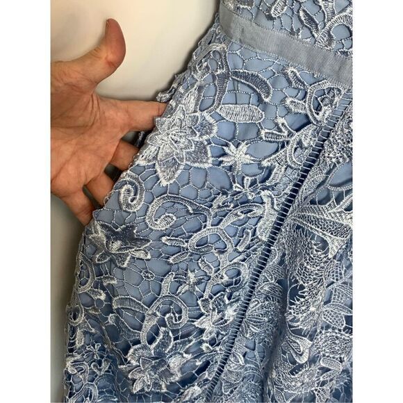 Ted Baker London Women's Floral Mixed Valens Lace Midi Dress Blue Size 4-6 NWT - Picture 6 of 13